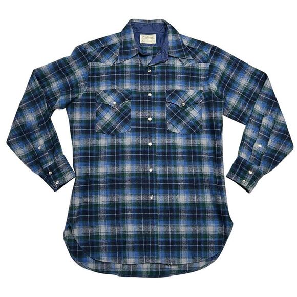 Vintage Pendleton Men’s High Grade Western Wear Plaid‎ Snap Button Shirt - M